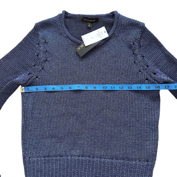 Banana Republic Sweater Womens Size S Roll Neck Blue Metallic Pullover Jumper - Picture 10 of 14